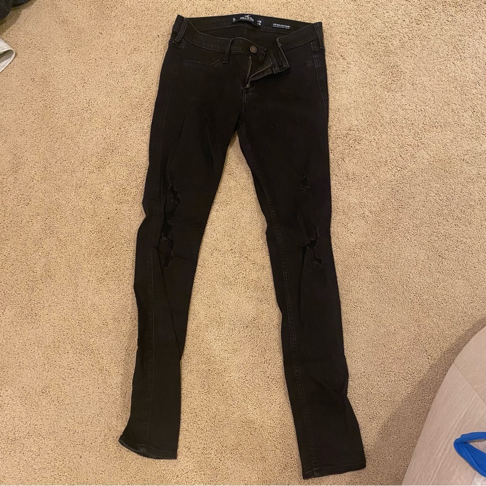 Hollister black low rise jean leggings